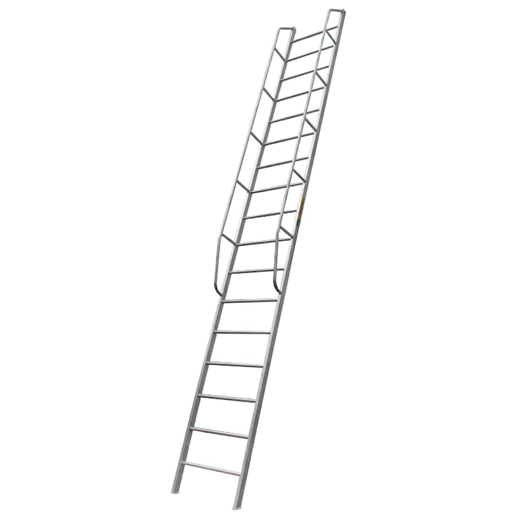 Приставная односекционная лестница MEGAL ЛПА-5х0,75 алюминиевая со съемными поручнями 320250