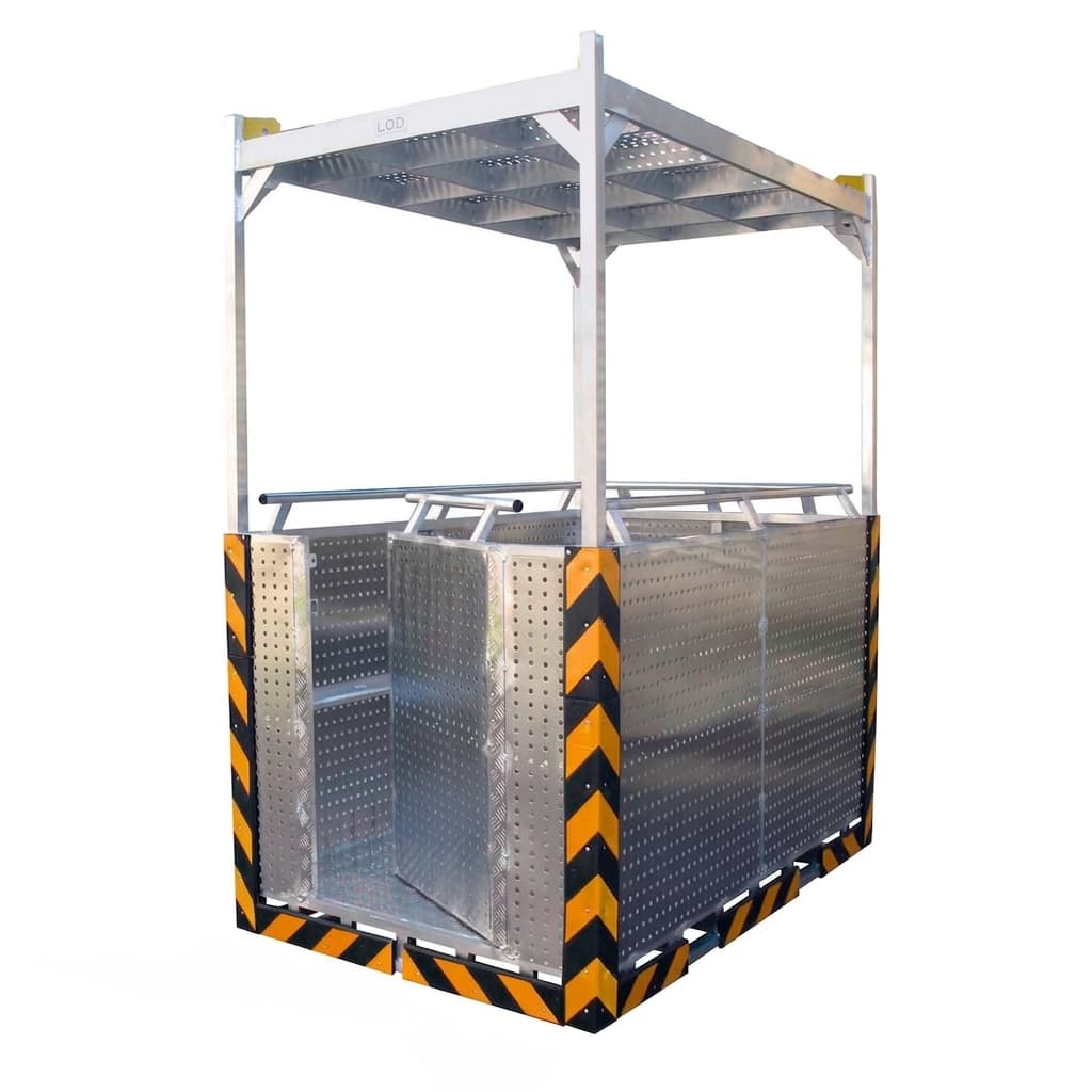 Подвесная люлька MEGAL ЛПА-4/1 алюминиевая с защитным демпфером сигнального цвета 402041