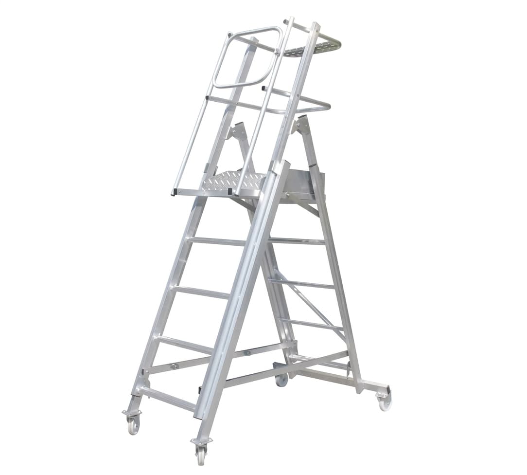 Телескопическая лестница-платформа MEGAL ТЛП-К 1,3-1,9 с калиткой 270302