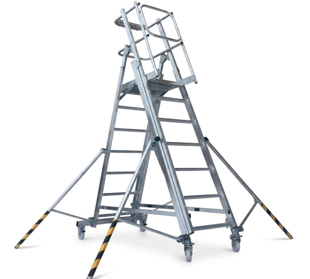 Телескопическая лестница-платформа MEGAL ТЛП-К 1,3-1,9 с калиткой 270302