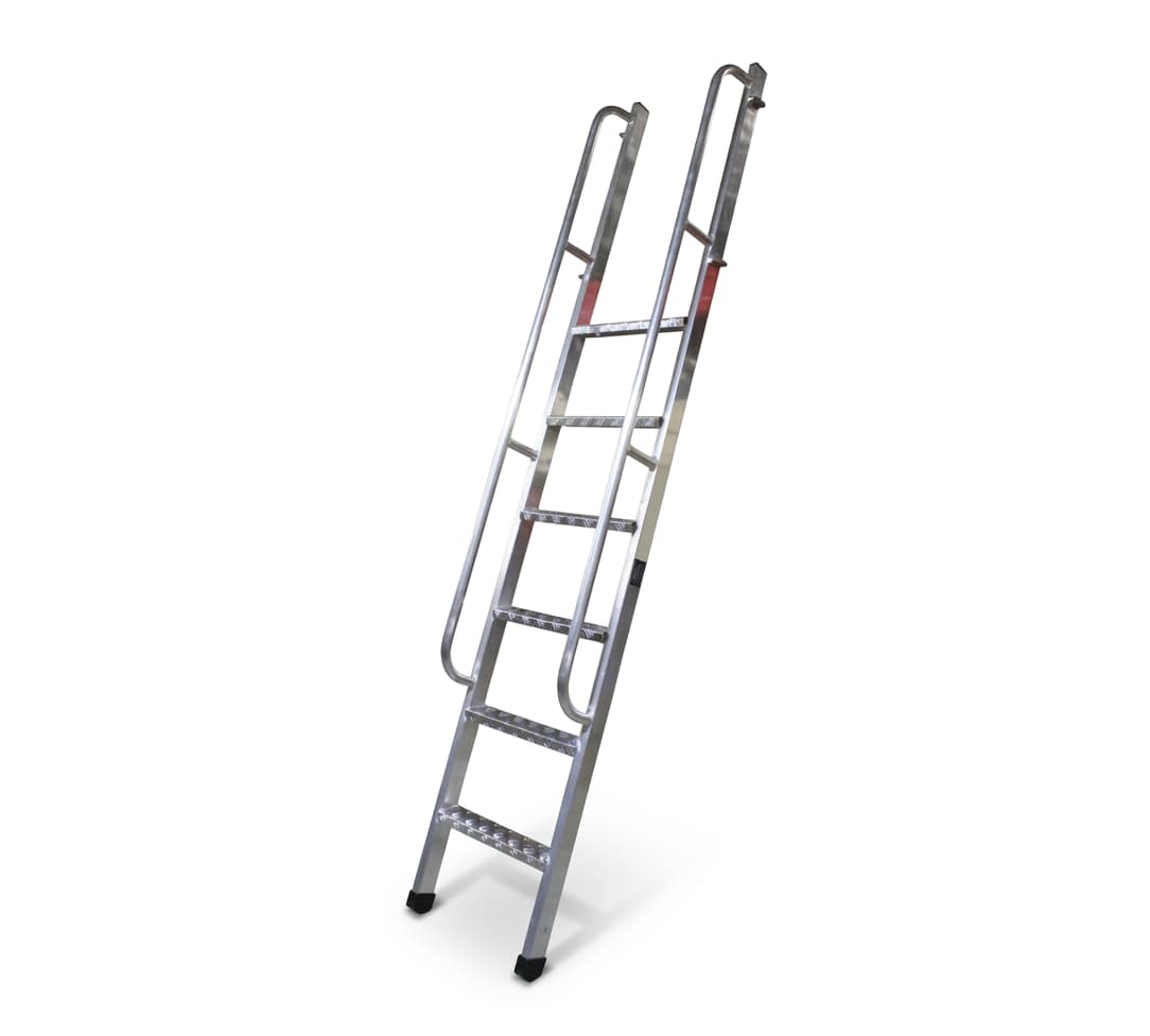 Приставная стеллажная лестница MEGAL ЛПСп-4 с поручнями 341140