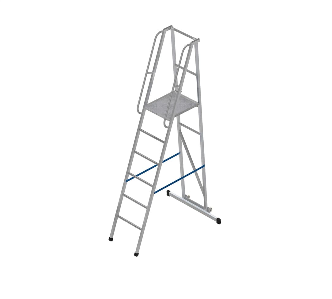 Лестница платформа фиксированной высоты MEGAL ЛПФВА Н=1-5 передвижная с траверсой 040801