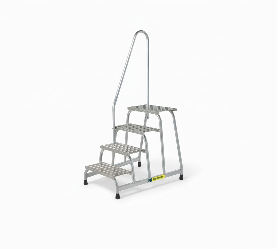 Монтажная подставка MEGAL тип 1 4 ступени с одним поручнем 050304