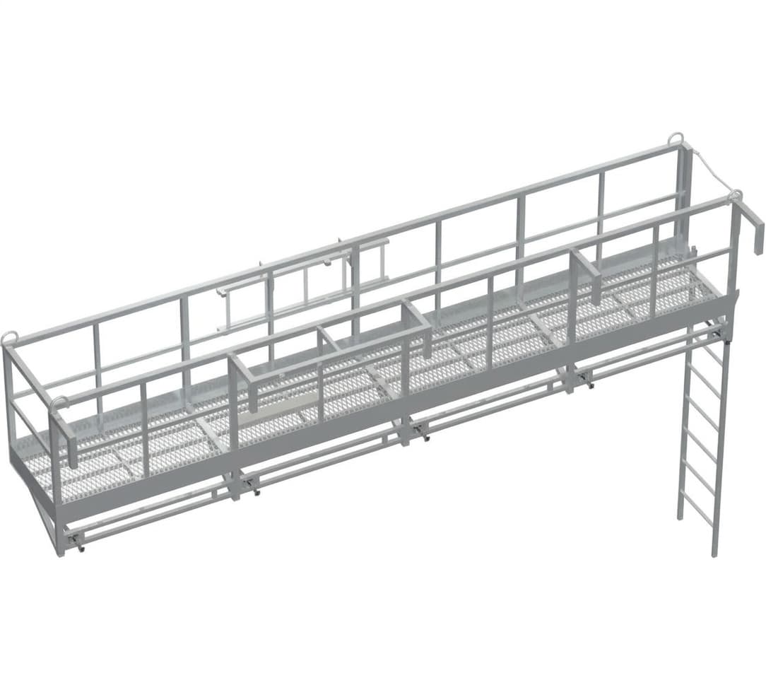 Навешиваемая площадка MEGAL ПНПБА 6000х900х1100 боковая алюминиевая с лестницами 404060