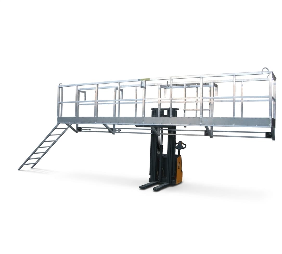 Навешиваемая площадка MEGAL ПНПБА 5400х900х1100 боковая алюминиевая с лестницами 404054